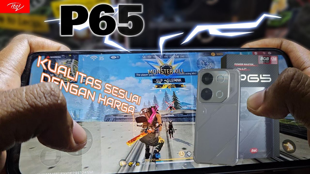 itel P65 128GB Game Test FreeFire Max || Handcam || Unisoc T615 (12 nm) || 5000 mAh