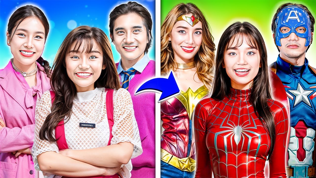 Família Nerd Se Tornou Uma Família De Super-heróis! De Nerd Para Gwen Stacy! - Baby Doll Português