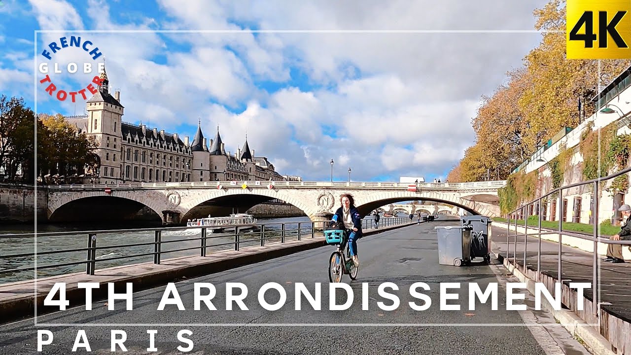 PARIS 4th Arrondissement Walkthrough🇫🇷 Seine&mdash; Square de la Tour Saint Jacques&mdash; Hotel de Ville 4K