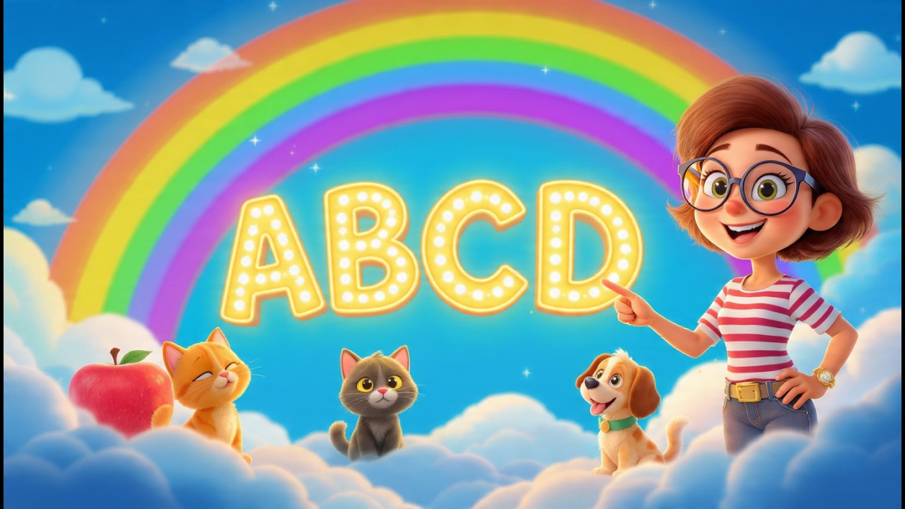 ABC Song for Toddlers | A for Apple, B for Bear, C for Cat, D for Dog