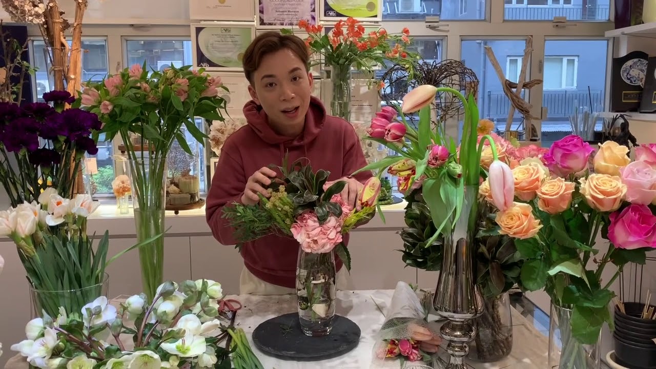 大師SOLOMON 花藝教室 | 家居鮮花插花擺設 |Solomon Bloemen OMAKASE flower menu french tulips Tutorial