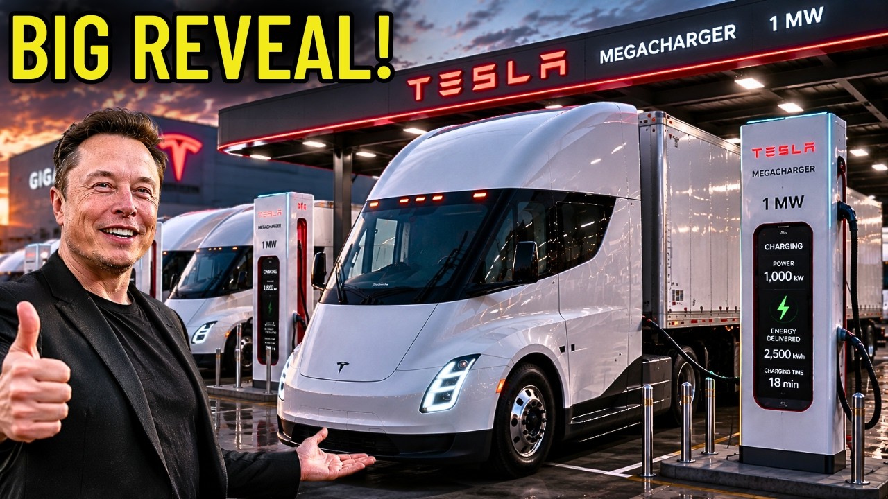 Giga Texas Megachargers Hit 1 MW: Tesla Semi Fleet Readies To Roll!