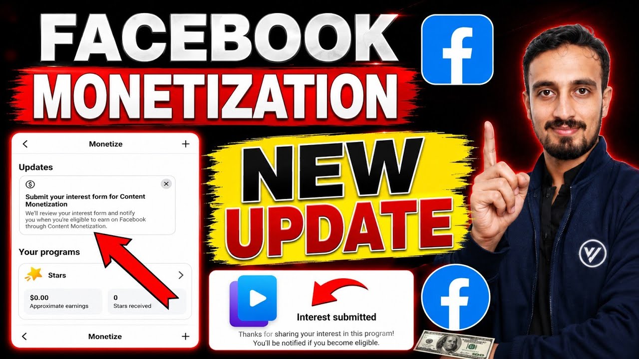 Facebook New Update - Submit Your Interest Form For Content Monetization
