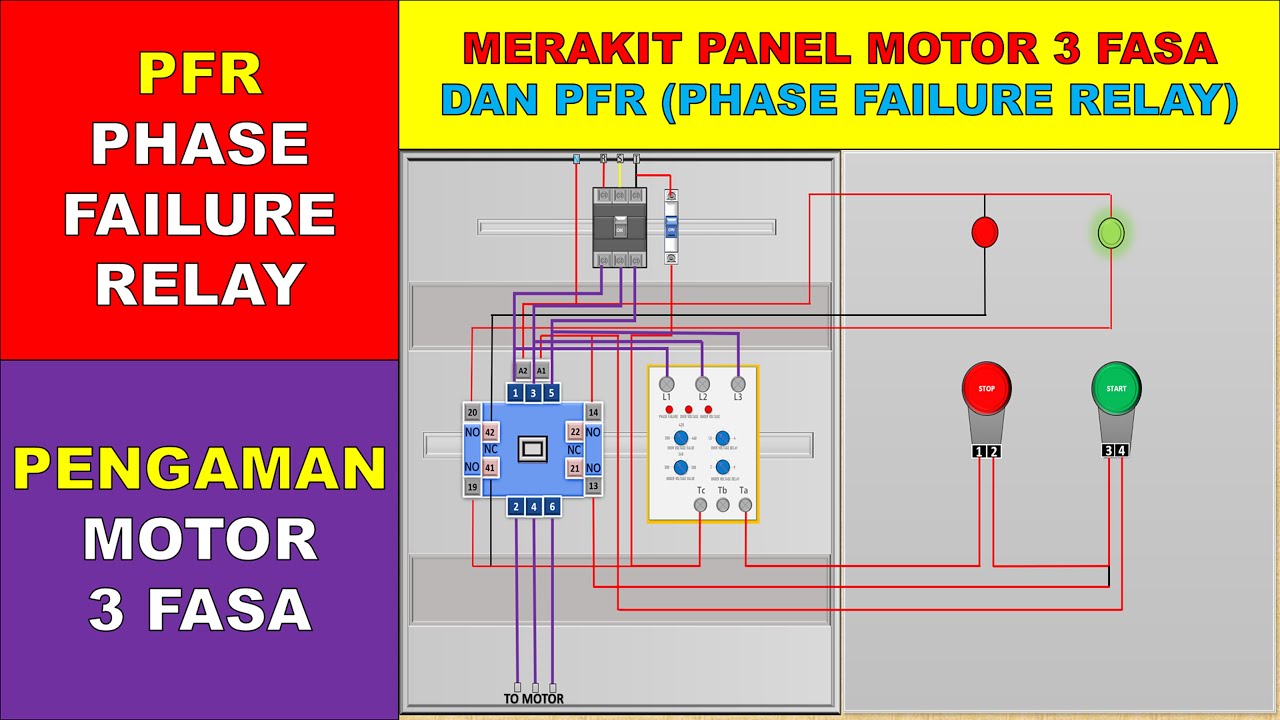 Cara Merakit Panel Motor 3 Fasa dengan Menggunakan Pengaman PFR (Phase Failure Relay)