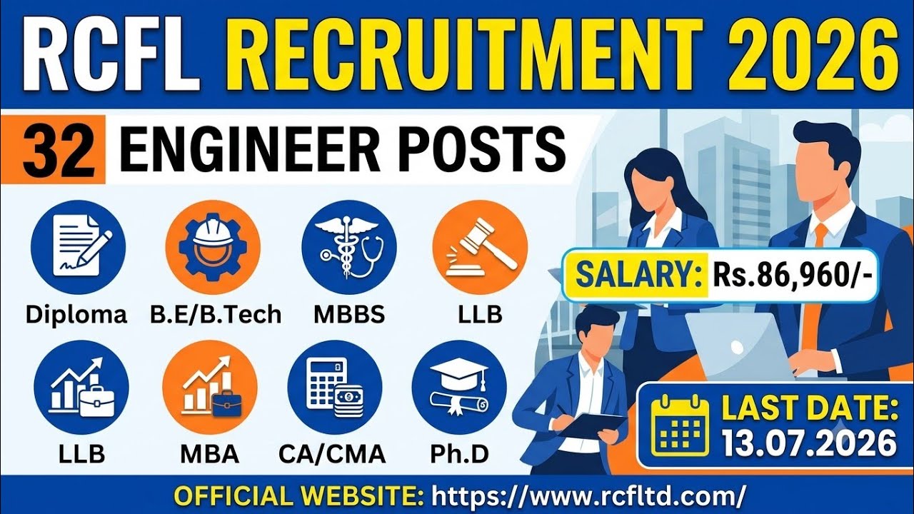 RCFL Recruitment 2026 | 32 Engineer Posts