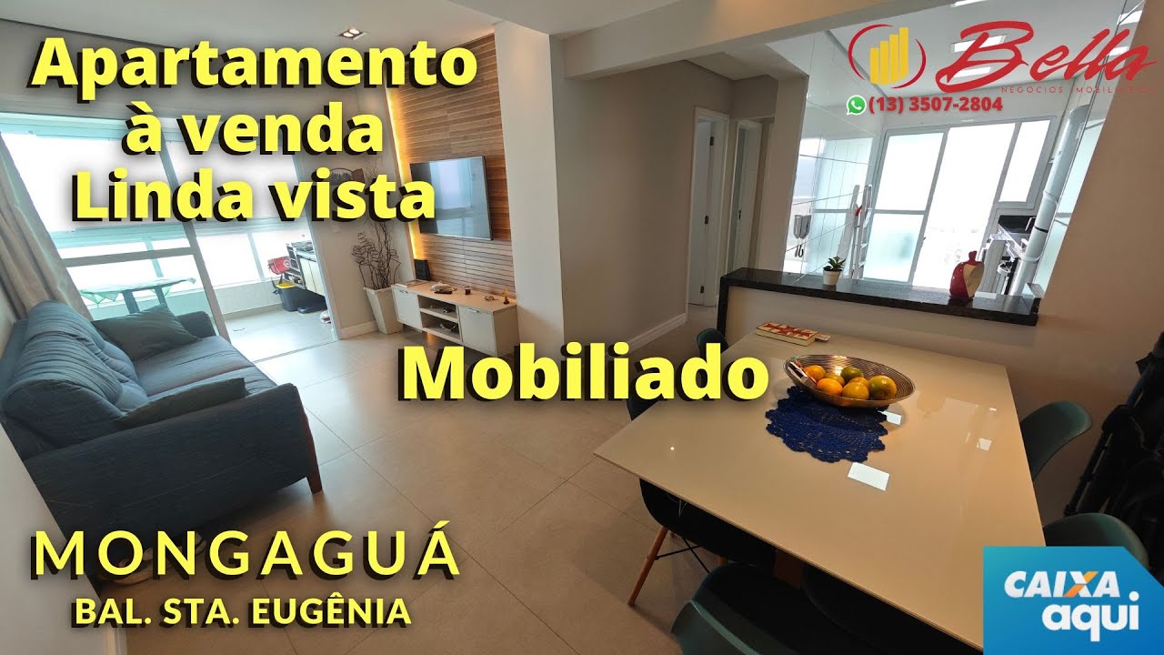 🟢 Apartamento mobiliado à venda em Mongaguá com linda vista para o mar.