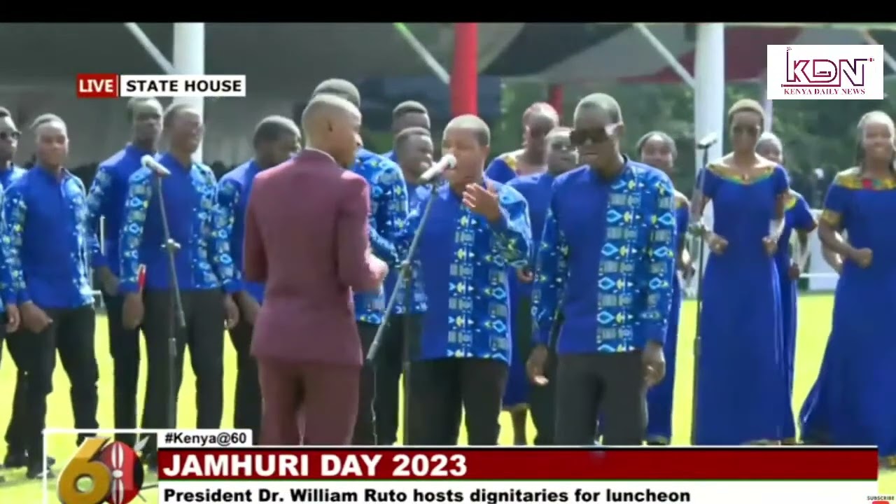 SEE WHAT KENYATTA UNIVERSITY CHOIR DID DURING THE LUNCHEON AT STATE HOUSE AFTER JAMHURI DAY