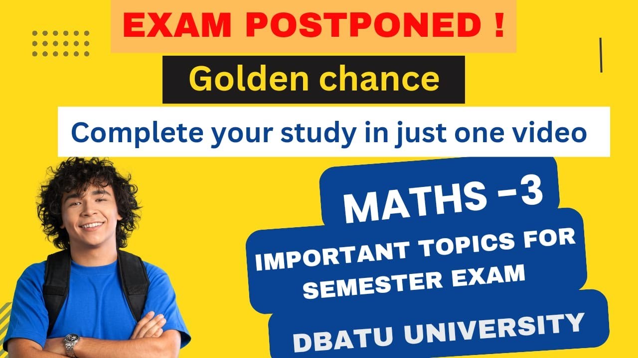 DBATU University | M3 Important topics for End sem exam | Apna Maths Wala- Thakur sir