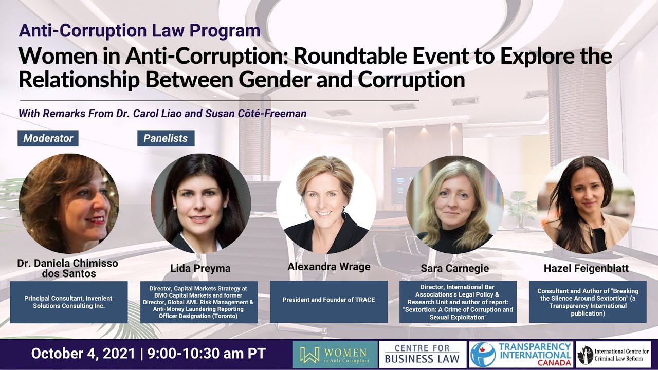 Women in Anti-Corruption: Roundtable Event to Explore the Relationship Between Gender and Corruption