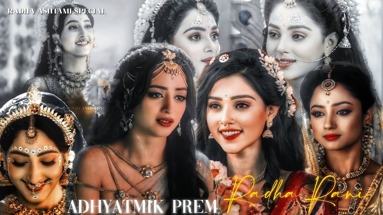 Adhyatmik Prem: Radharani🦚🩵🪷/Radha Ashtami Special💕🎀/Ft: Mallika-Shivya-Madi as Radha🪈💗/Shower Love💕