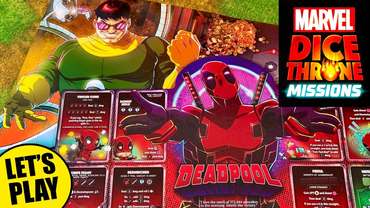Marvel X-Men Dice Throne: MISSIONS - Deadpool vs Doc Ock solo playthrough