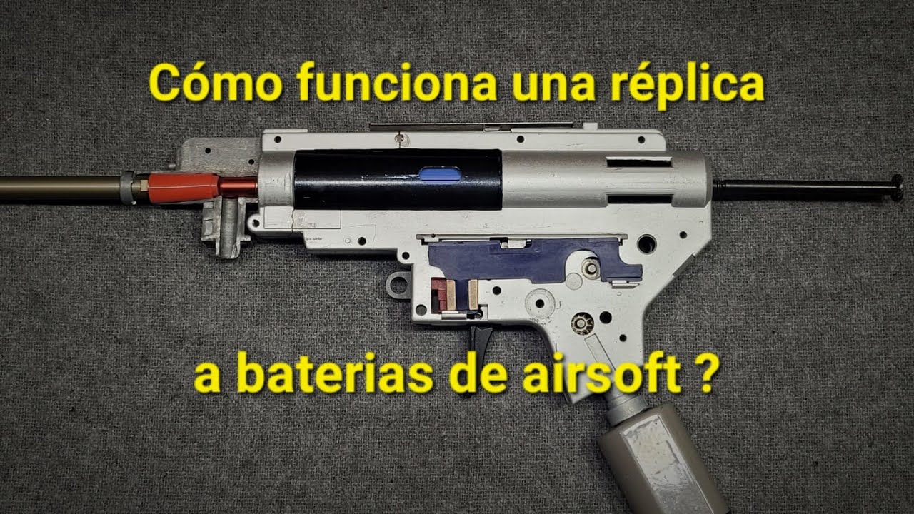 Funcionamiento interno del gearbox versión 2, para réplicas de airsoft a base de baterías.