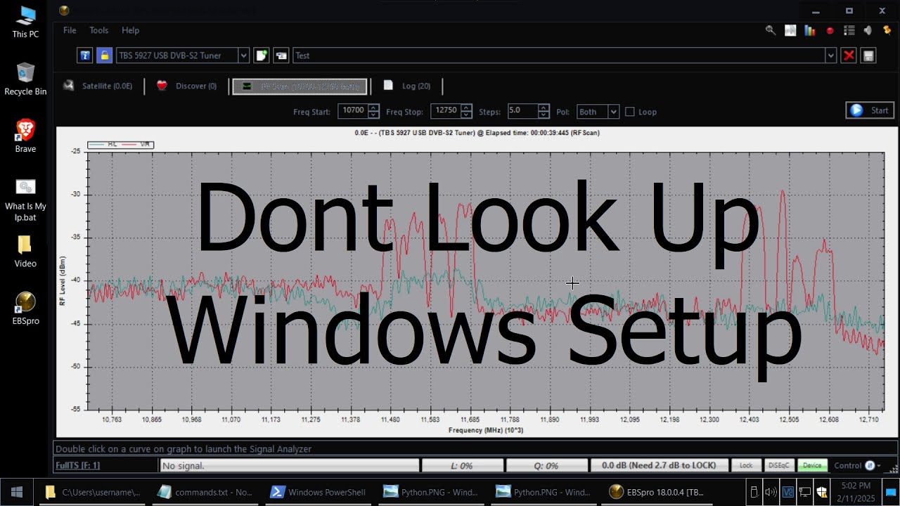 DontLookUp On Windows: EBS Pro Setup, Blind Scanning, Capture Raw Data, Decode DVB-S2 IP Data