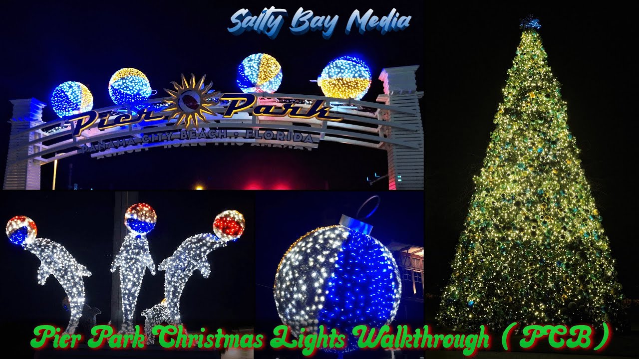 2025 Pier Park Christmas Lights Walkthrough 4K (Panama City Beach, Florida)