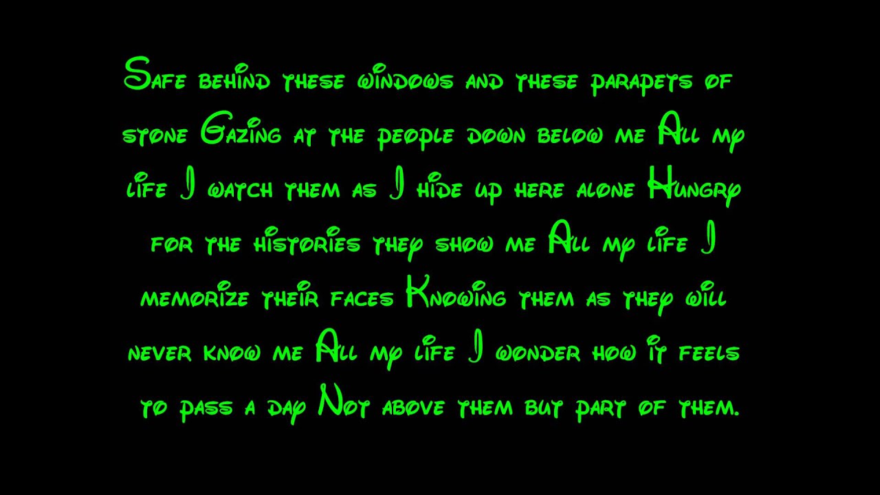 Out There - The Hunchback Of Notre Dame Lyrics HD