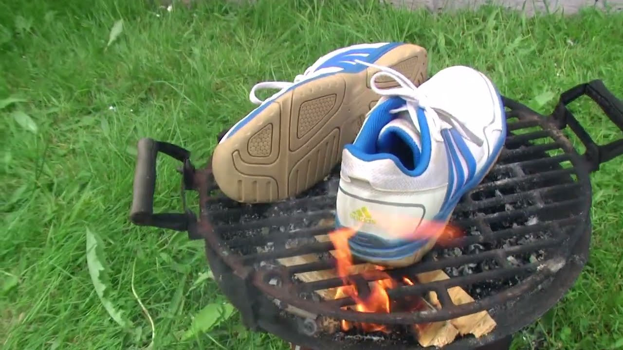 Adidas indoor sneakers burn down