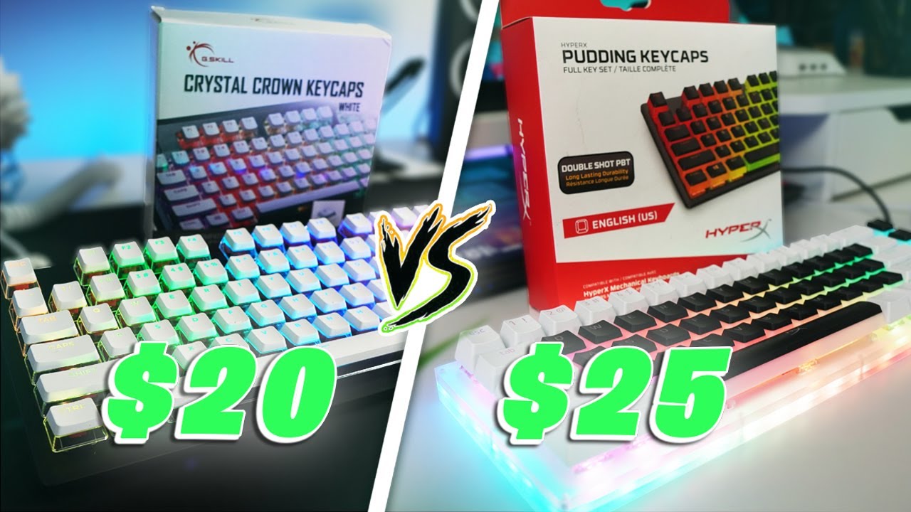 The Best Budget RGB Keycaps 2021! (G.Skill Crystal Crown vs HyperX Pudding)