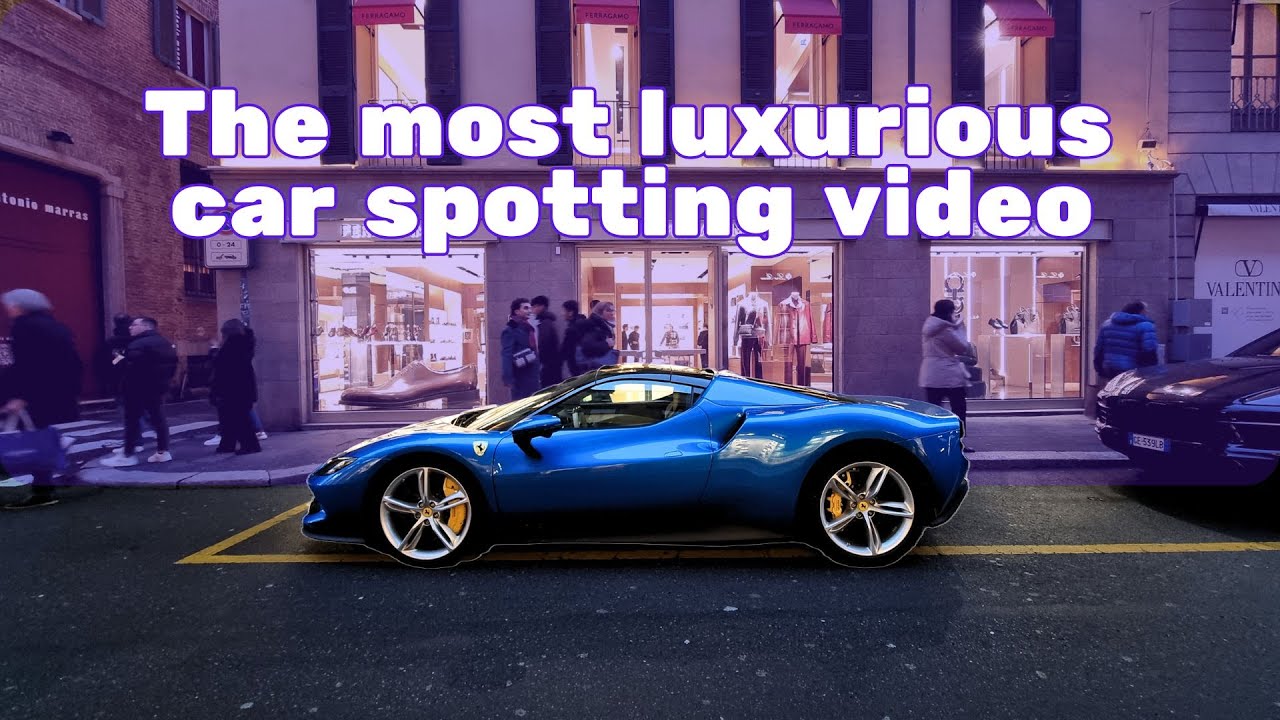 Supercars in the most luxurious district in Milan, Italy