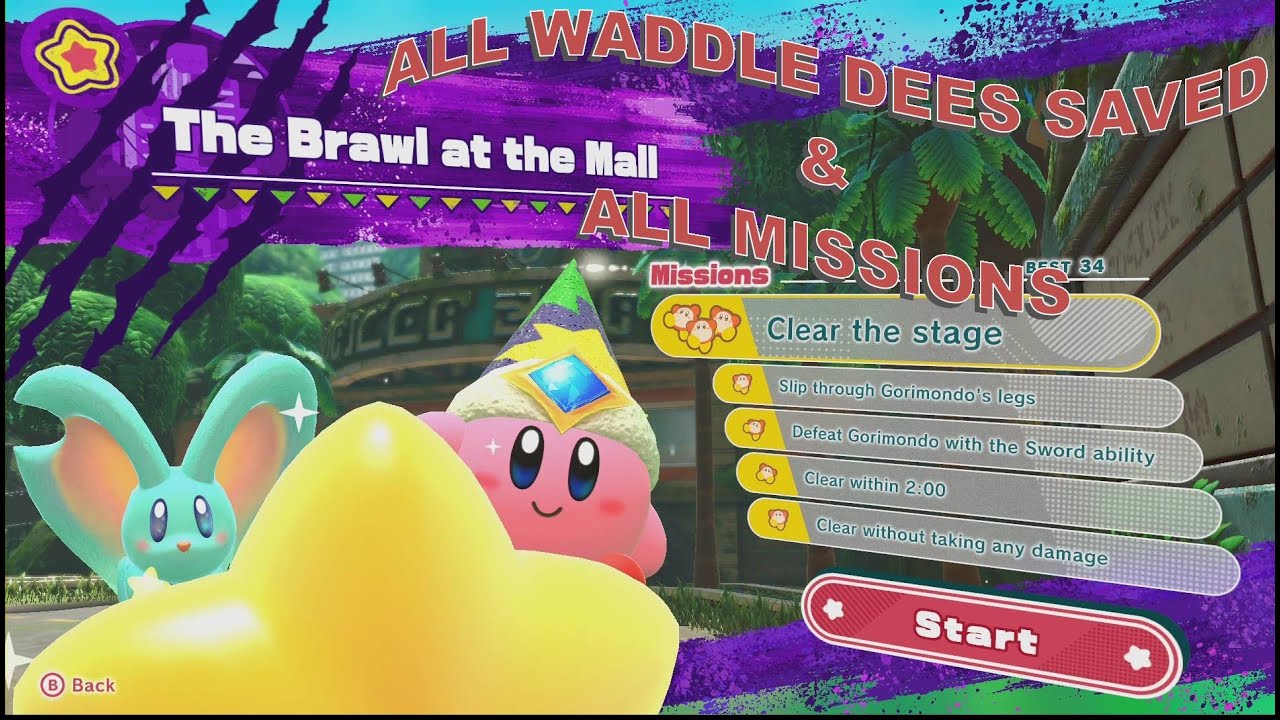 Kirby and the Forgotten Land - THE BRAWL AT THE MALL (Natural Plains) Guide & Walkthrough - Boss Lvl