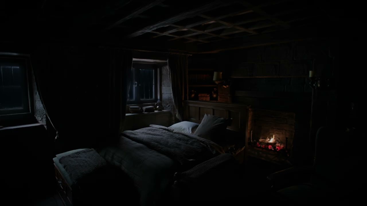 4K Ultra HD Rain on Window 🌧️ | Dark Room Night Ambience (3 Hours)