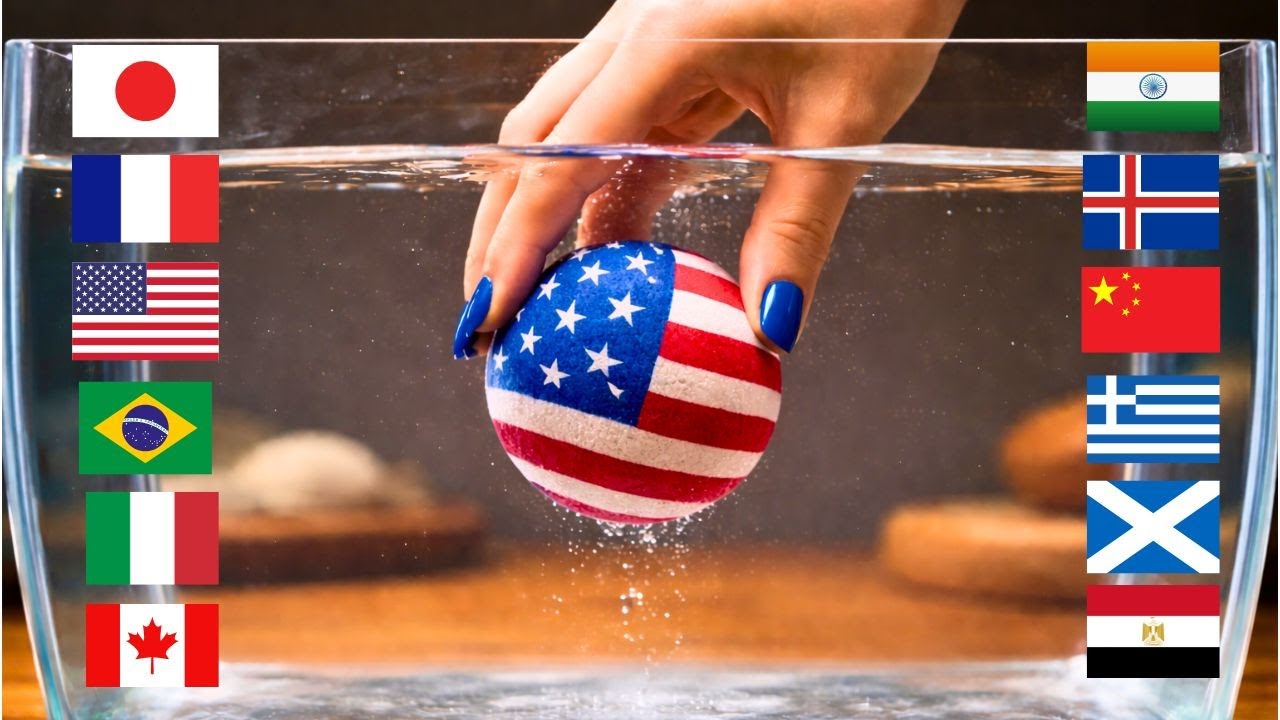 Transforming Flag Balls Countries into Monuments in Aquarium 🌍 Satisfying AI ASMR