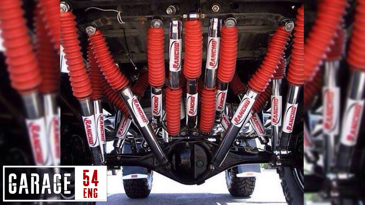 Fitting a ridiculous amount of shock absorbers to a car