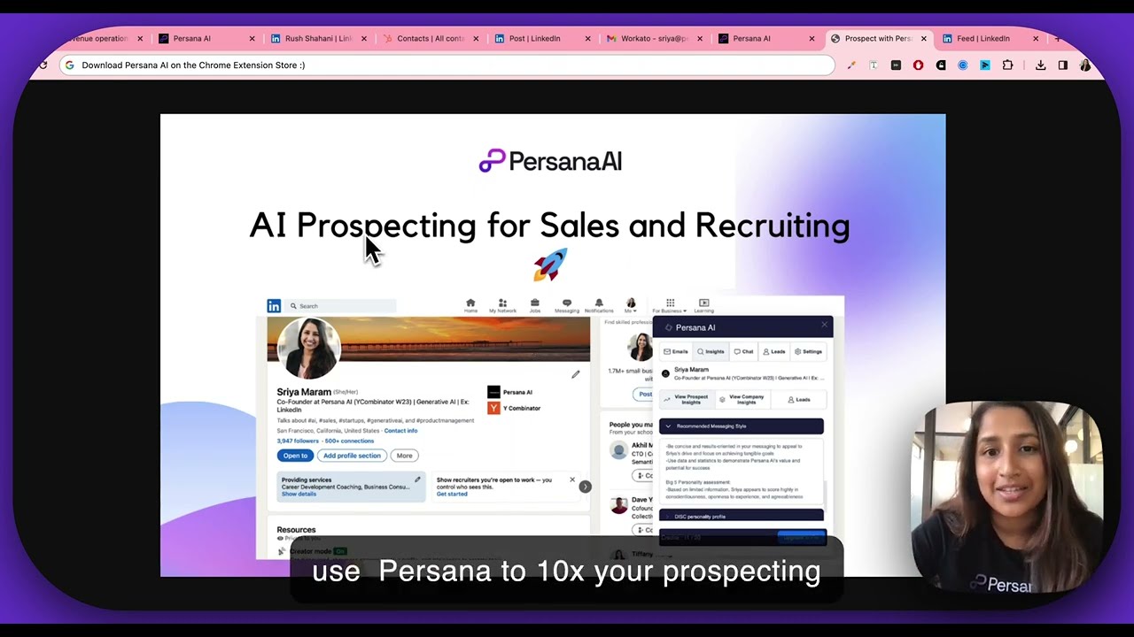 Persana AI Chrome Ext - How to 10x your Linkedin Prospecting with AI