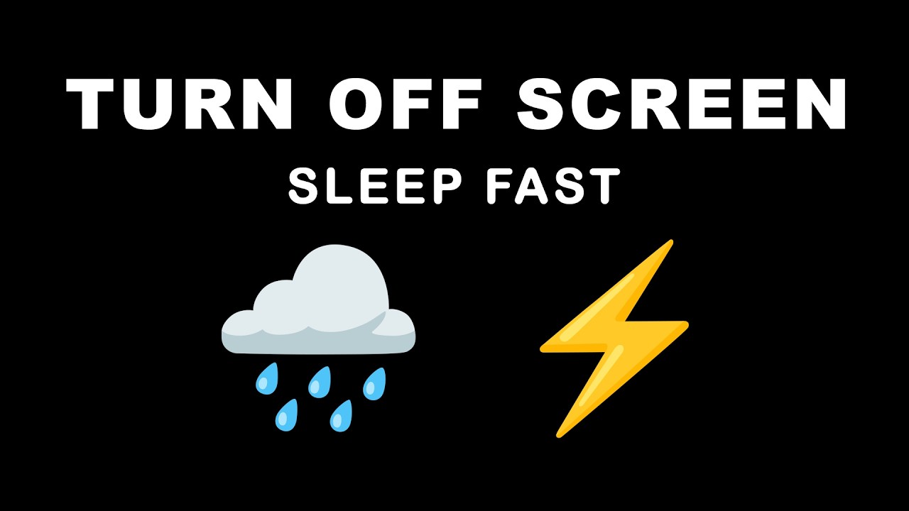 Black Screen Rain & Rolling Thunder for Deep Sleep | Calm Night Storm Sounds | 8 Hours