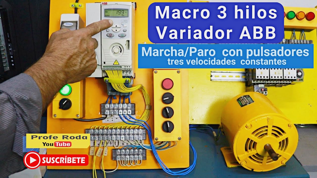Macro 3 hilos Variador ABB, Control Remoto Pulsadores