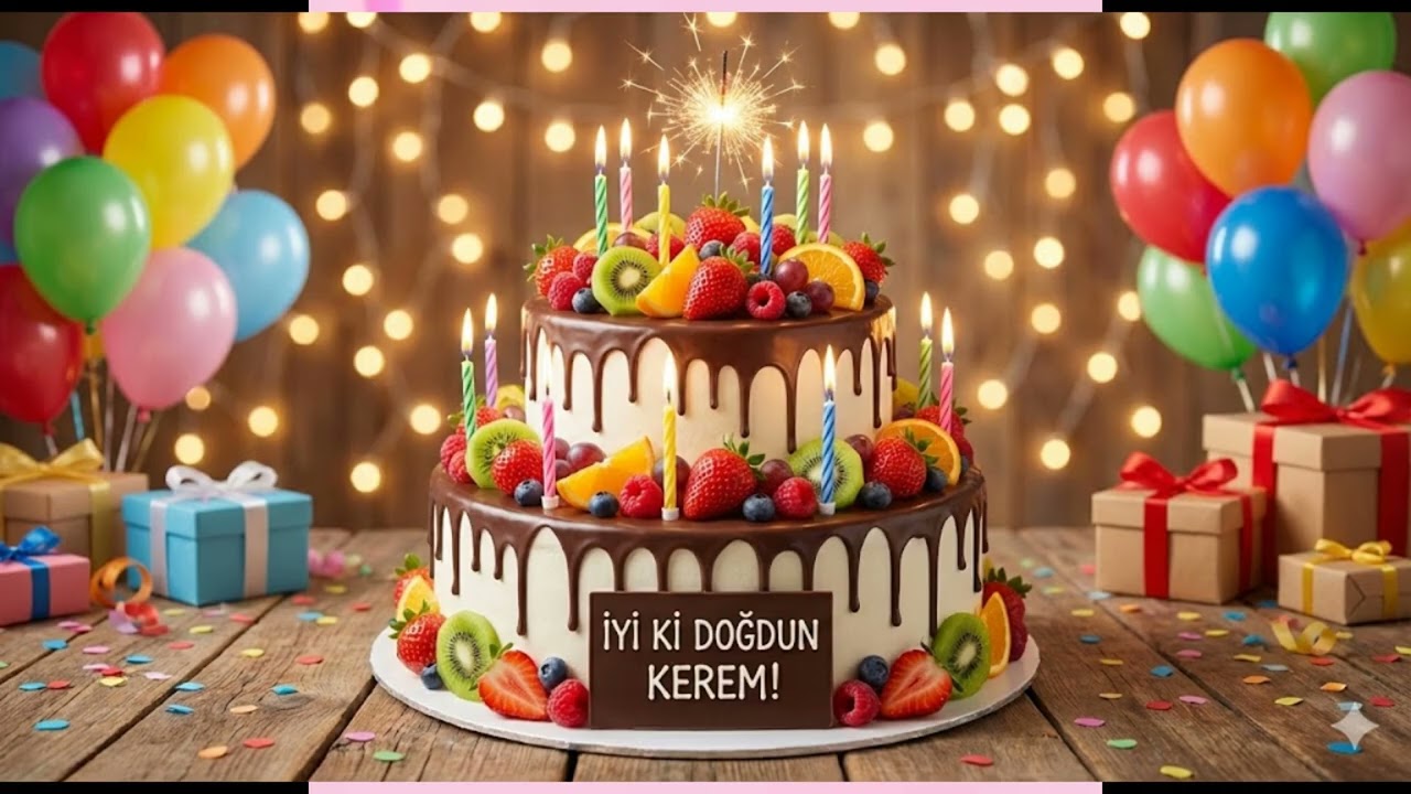 İyi Ki Doğdun Kerem! 🎂 - İsme Özel Hareketli Doğum Günü Şarkısı (Pasta Kesme Müziği)
