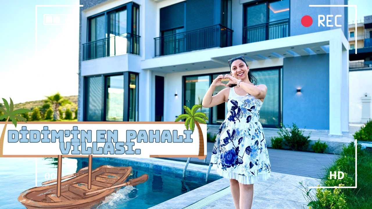 Didim'in En Lüks Villalarından Biri Hem Deniz, Hem Doğa Manzaralı-Didim'de Satılık Villa