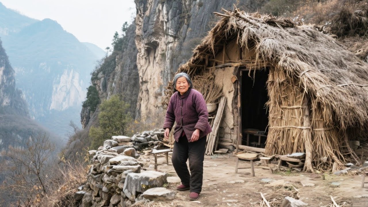 57岁大姐独居深山茅草屋，5平方公里内无人烟，胆小的真不敢住!【乡村阿泰】