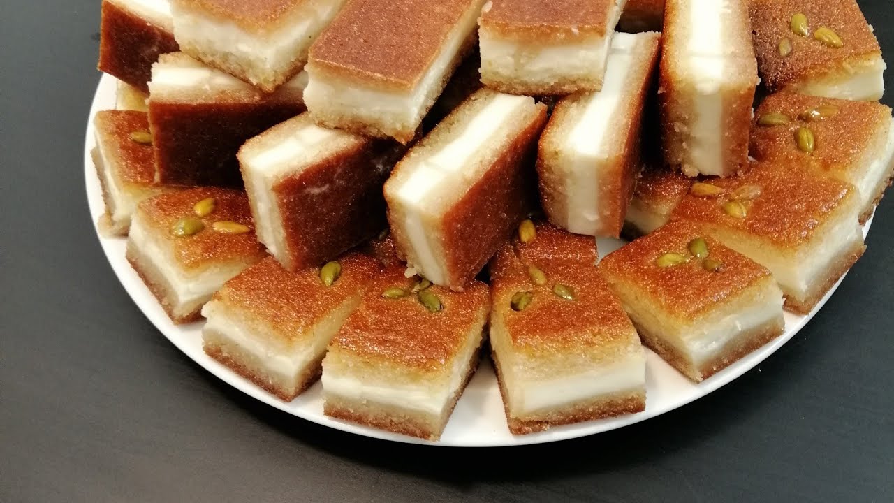 طريقة هريسة بالقشطة بدون بيض ولا زيت