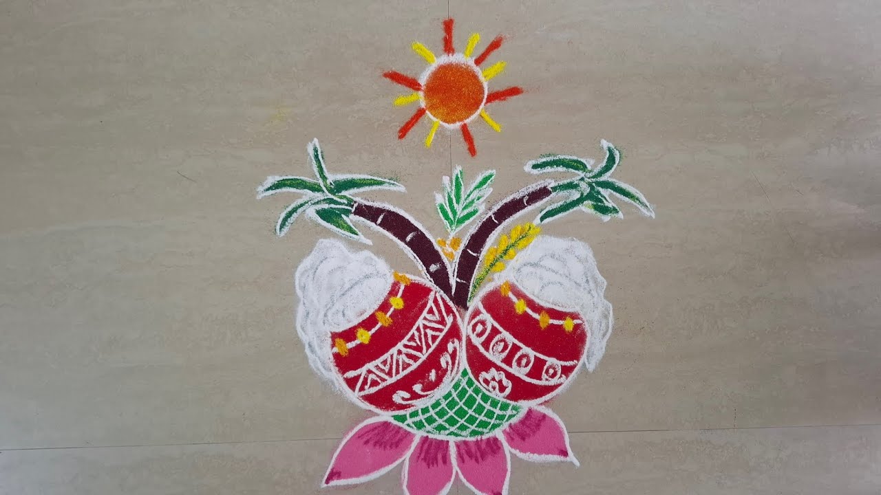 5 புள்ளியில் சிறிய பொங்கல் கோலம் how to draw link n description #kolam #rangoli #pullikolam #pongal 