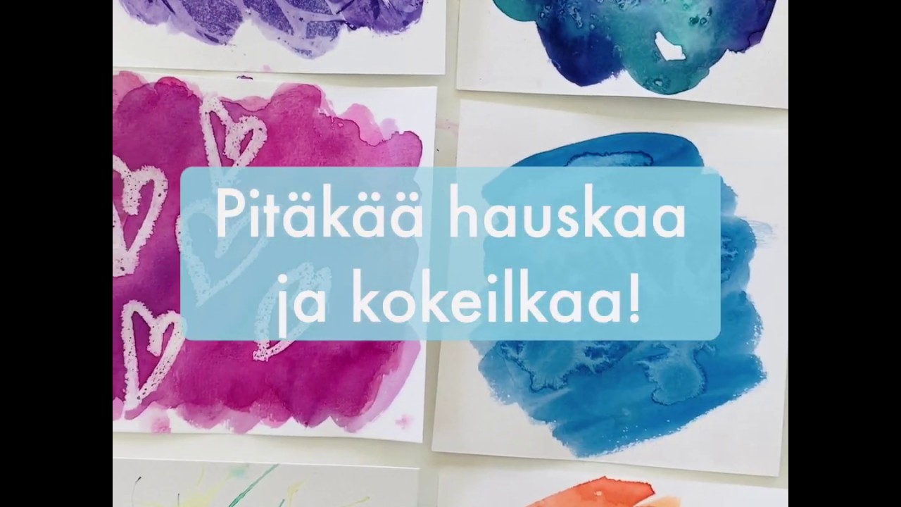 KUVISKOULU: kuusi vesiväritekniikkaa kolmessa minuutissa. Helpot tekniikat ja hieno lopputulos!