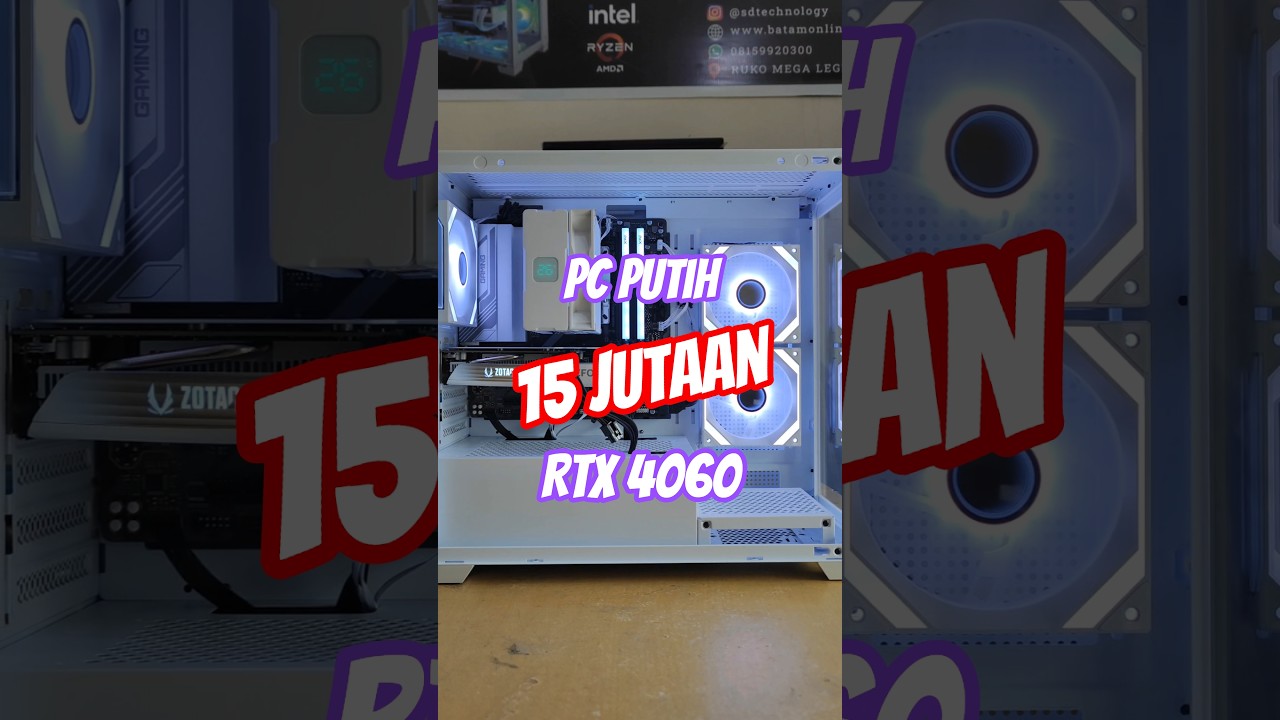 Rakit PC Putih 15 JUTAAN! Ryzen 7 + RTX 4060, Estetik & Gahar! 🤍🔥