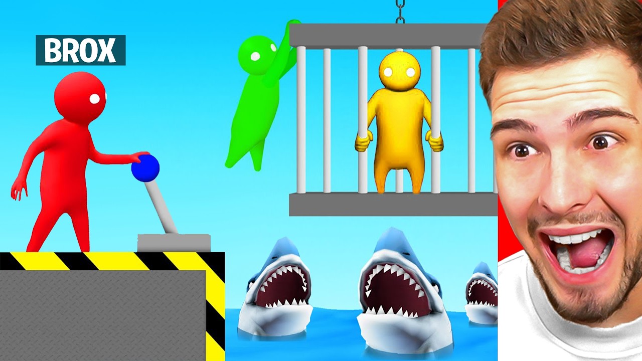 ICH VERFÜTTERE MEINE FREUNDE an HAIE?! (Gang Beasts)