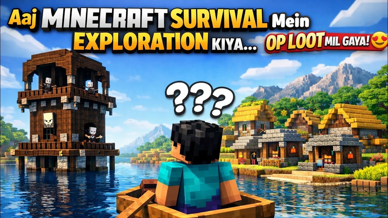Aaj Minecraft Survival mein exploration|Op loot mila|Minecraft episode 8