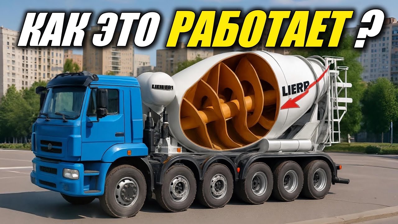 Как работает АВТОБЕТОНОСМЕСИТЕЛЬ?