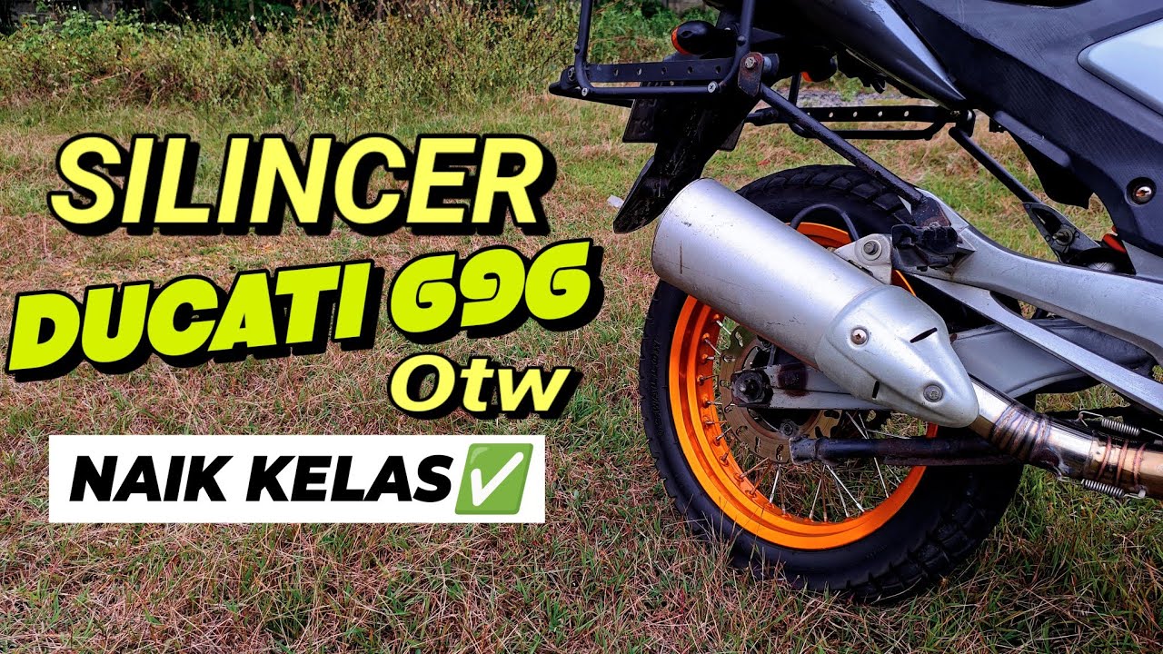 New megapro mono modif touring adventure, Ganti Knalpot Ducati 696