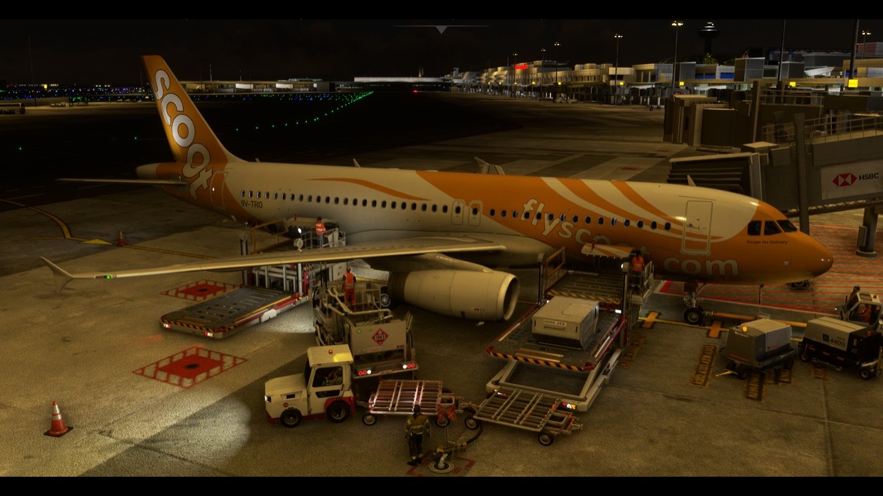 MSFS20 - FNX A320 - Night Departure From Singapore Changi RW02C - SIAV Group - TR834