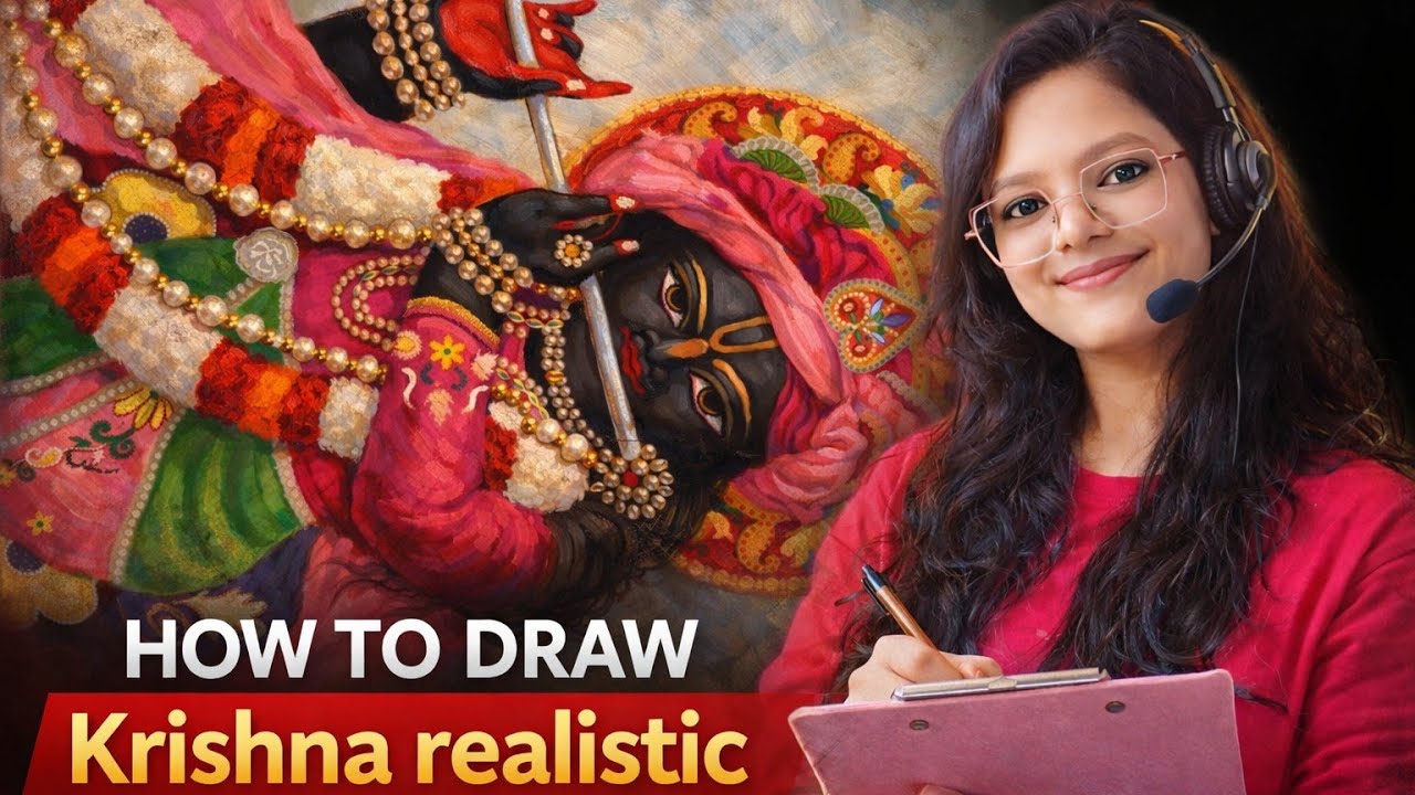Krishna Acrylic Painting|Easy Steps for Beginners| Artistic Radhika#krishna #painting #drawing #art