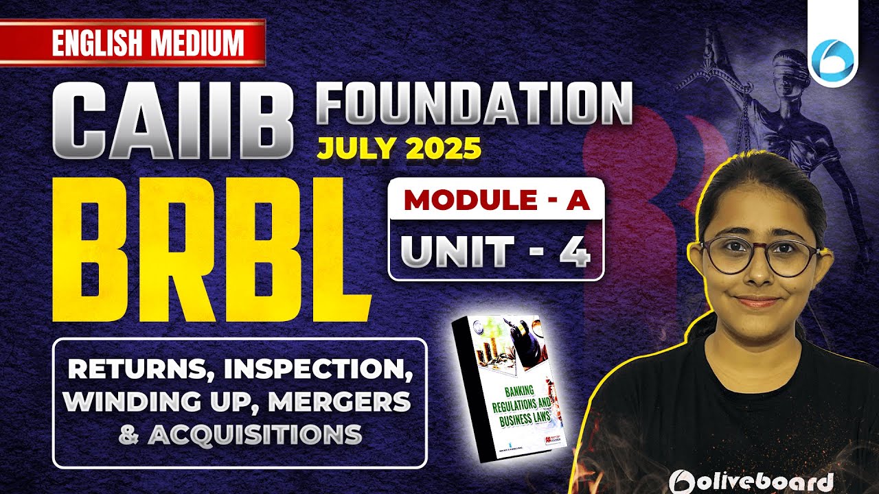CAIIB BRBL Модуль A, Модуль 4 | Возвраты, проверки, ликвидация, слияния и поглощения | CAIIB Онлайн