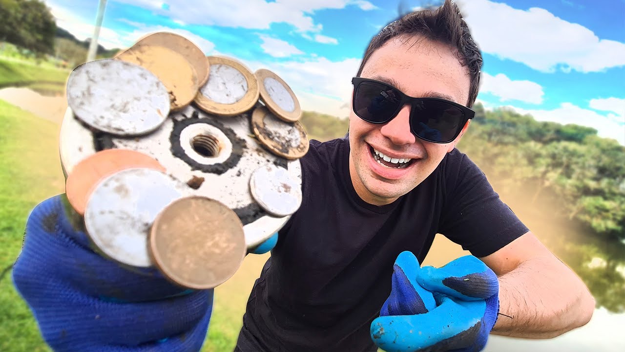 PESCA MAGNÉTICA NO LAGO! USEI O IMÃ DE 200 KG!