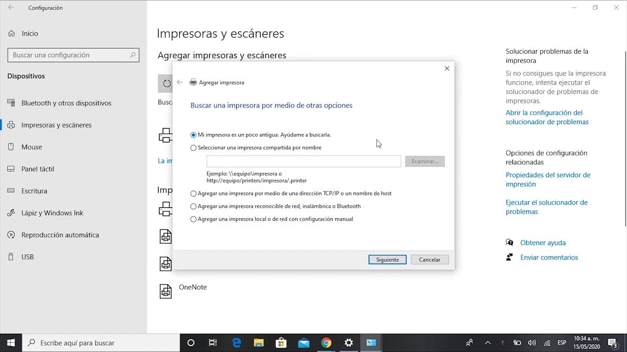 como instalar una impresora de forma manual en windows 10