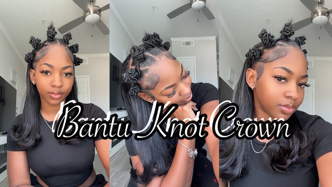 HOW TO; BANTU KNOT CROWN w/ QUICKWEAVE // BEGINNER FRIENDLY 🤍❗️