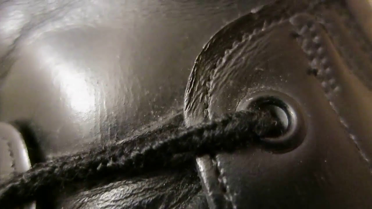 Close up on a black pair of Ranger boots (2)