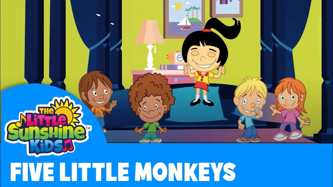 5 Little Monkeys Jumping on the Bed Nursery Rhymes (feat vocals by mr. RAY) Silly Songs for Kids