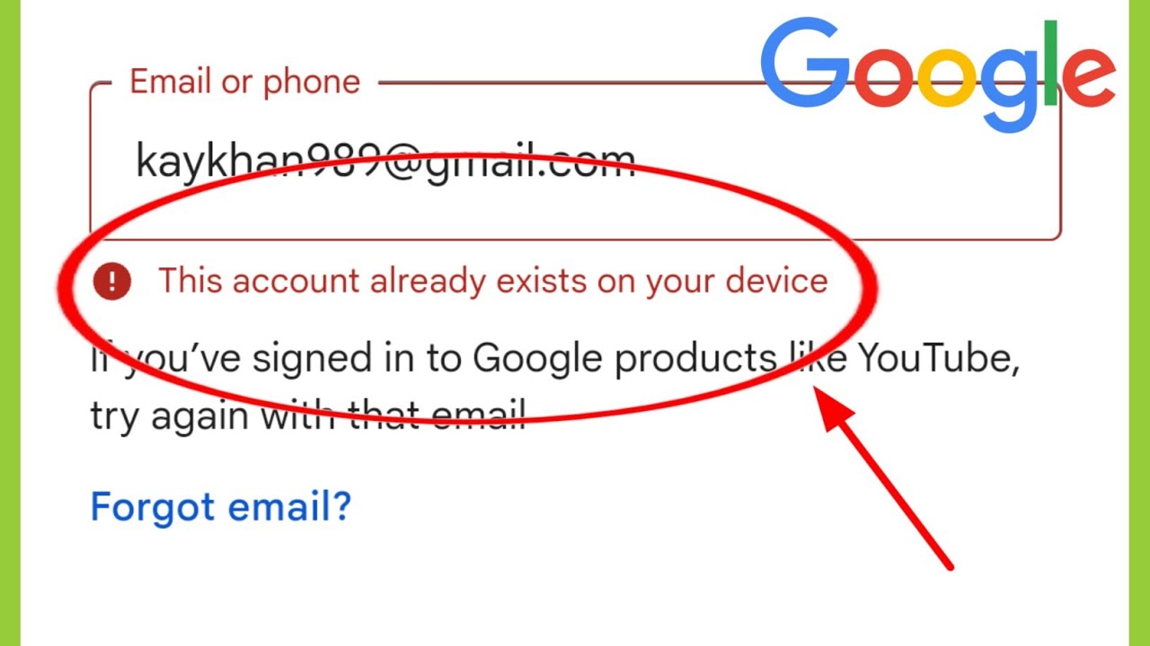 Как исправить аккаунт Google | Этот аккаунт уже существует на вашем устройстве