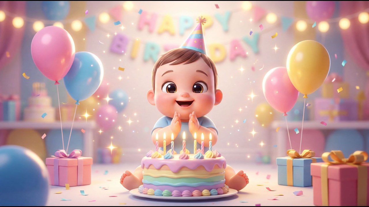 Happy Birthday Song 🎉 Cute 3D Baby Birthday Animation | Best Birthday Wishes Song